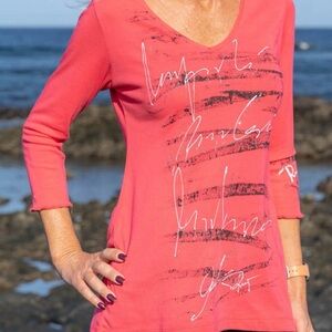 Women's Coral Graphic Top